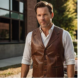 Handcrafted Men Leather Vests