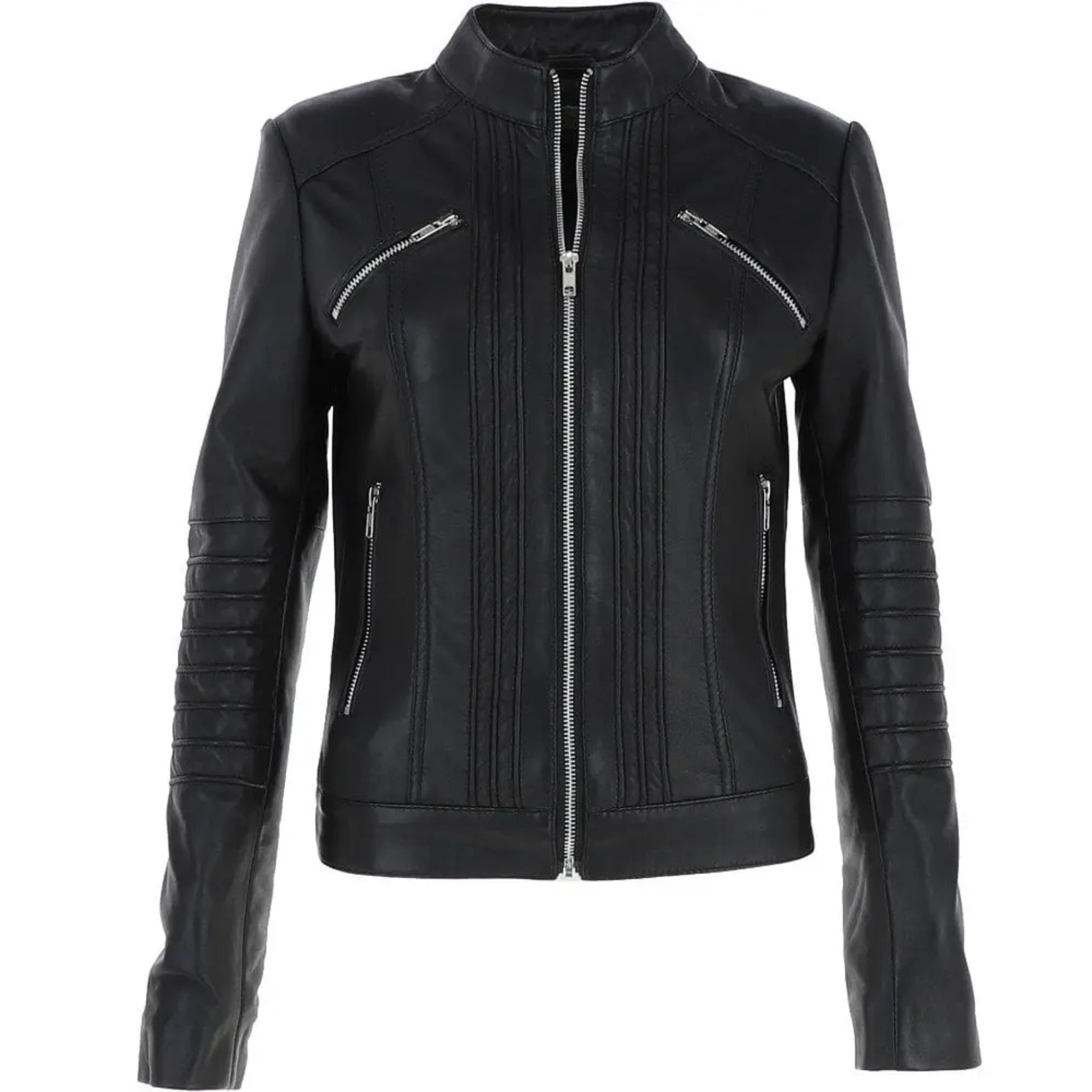 Black Leather Biker Jacket for Women - Motorcycle Style Outerwear-Classic Women's Black Biker Jacket - Genuine Leather Rider's Coat The Leather Syndicate