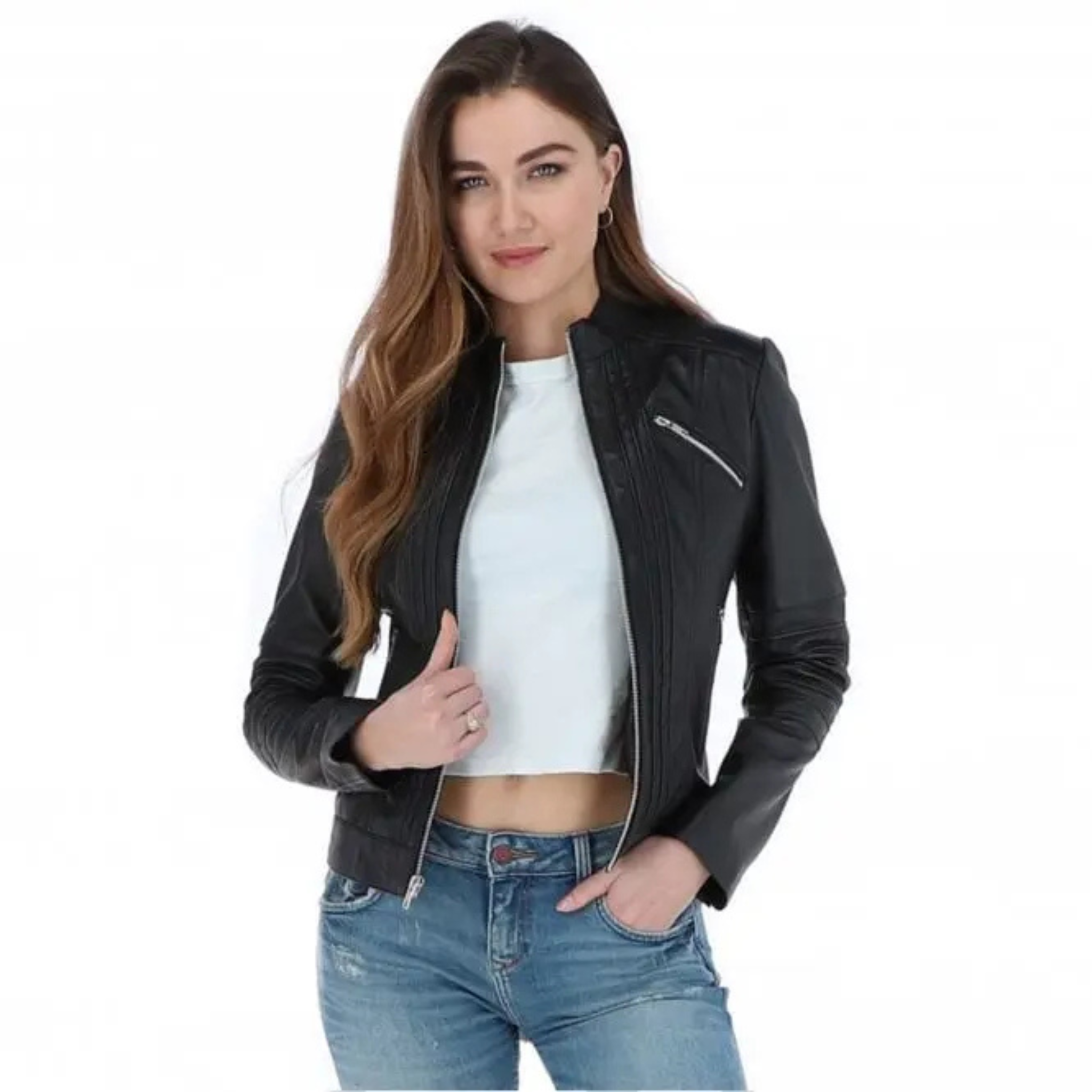 Black Leather Biker Jacket for Women - Motorcycle Style Outerwear-Classic Women's Black Biker Jacket - Genuine Leather Rider's Coat The Leather Syndicate