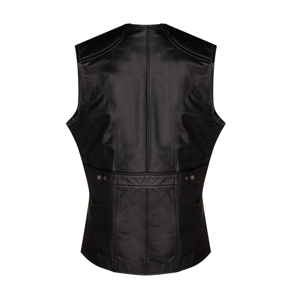 Black Quilted Leather Vest for Men | Biker Style Jacket The Leather Syndicate