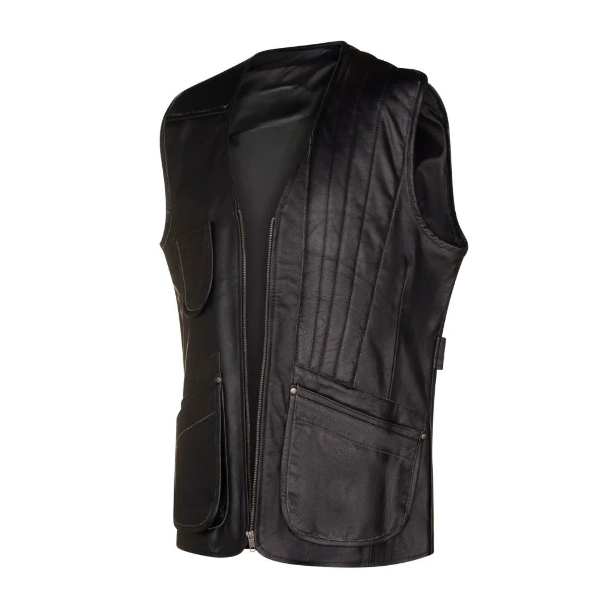 Black Quilted Leather Vest for Men | Biker Style Jacket The Leather Syndicate