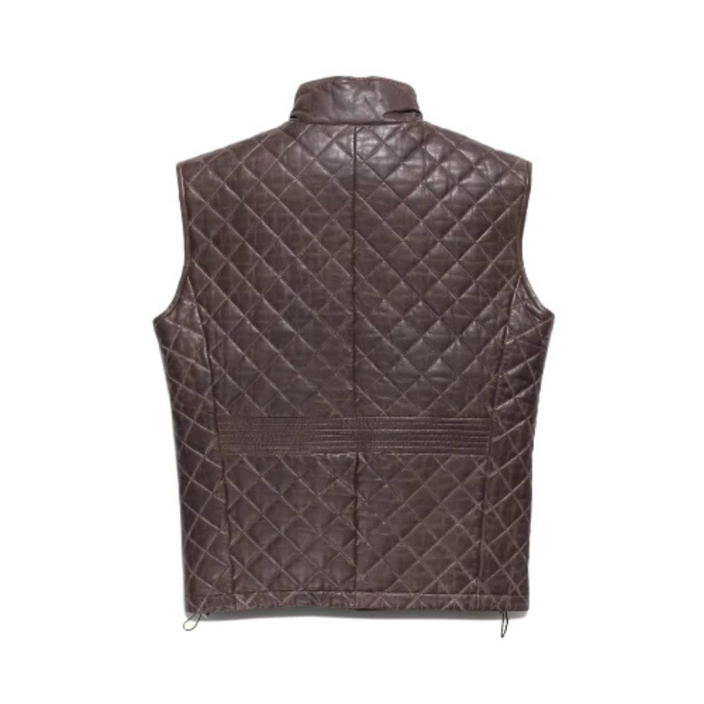 Brown Quilted Leather Vest for Men The Leather Syndicate
