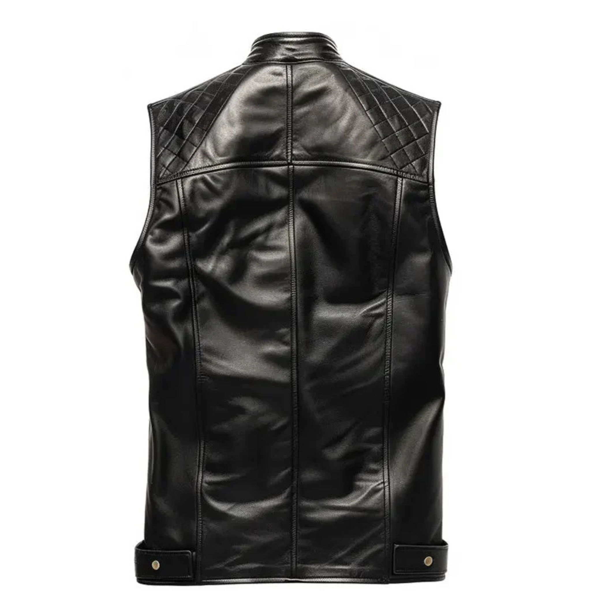 Men's Black Quilted Leather Vest | Biker Style & Comfort The Leather Syndicate