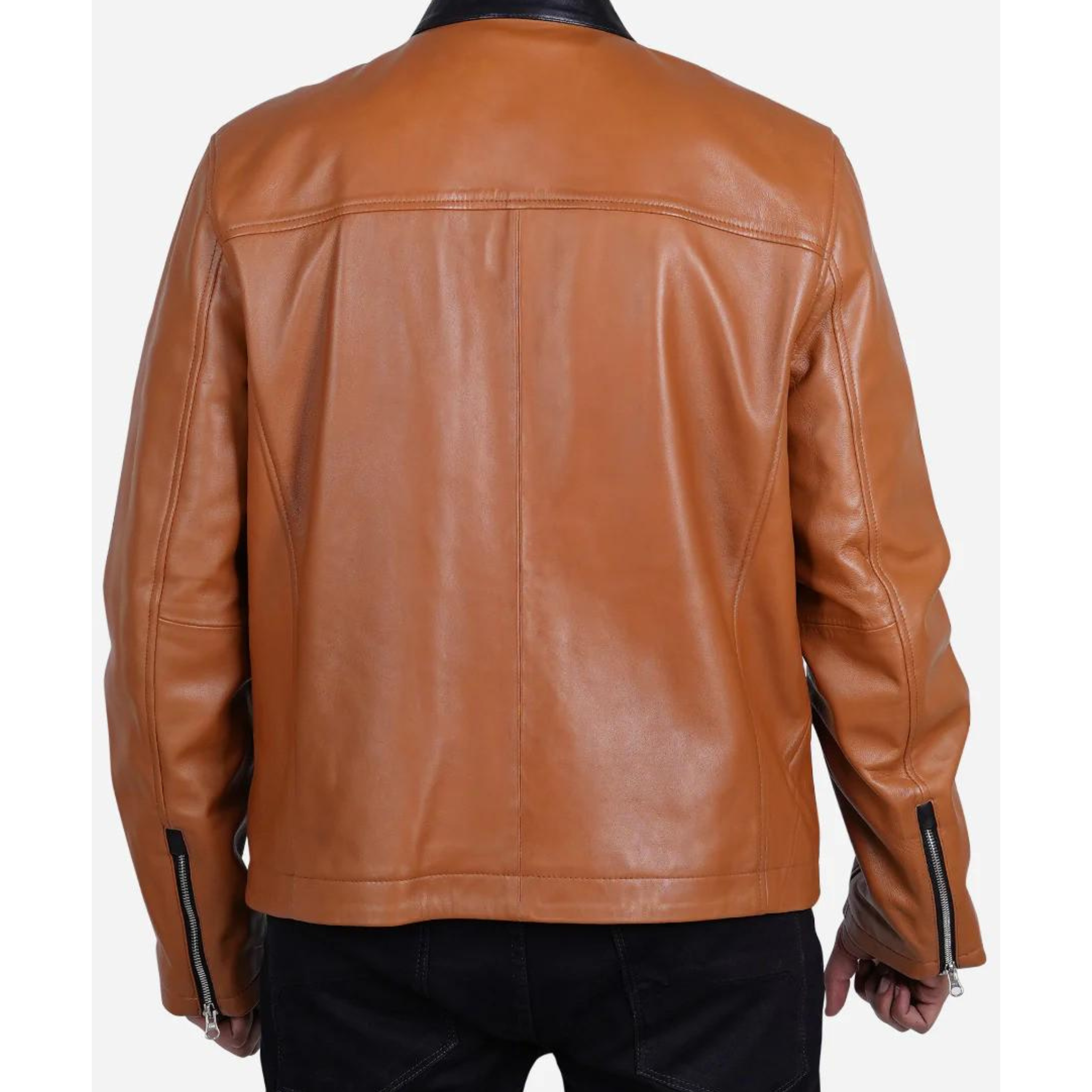 Men's Brown  Genuine Leather Biker Style  Jacket The Leather Syndicate