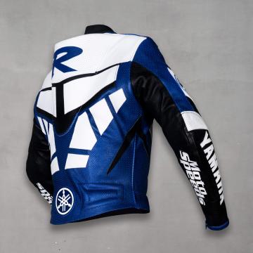 R Motorcycle Jacket Blue - Official & Authentic | Yamaha Apparel The Leather Syndicate