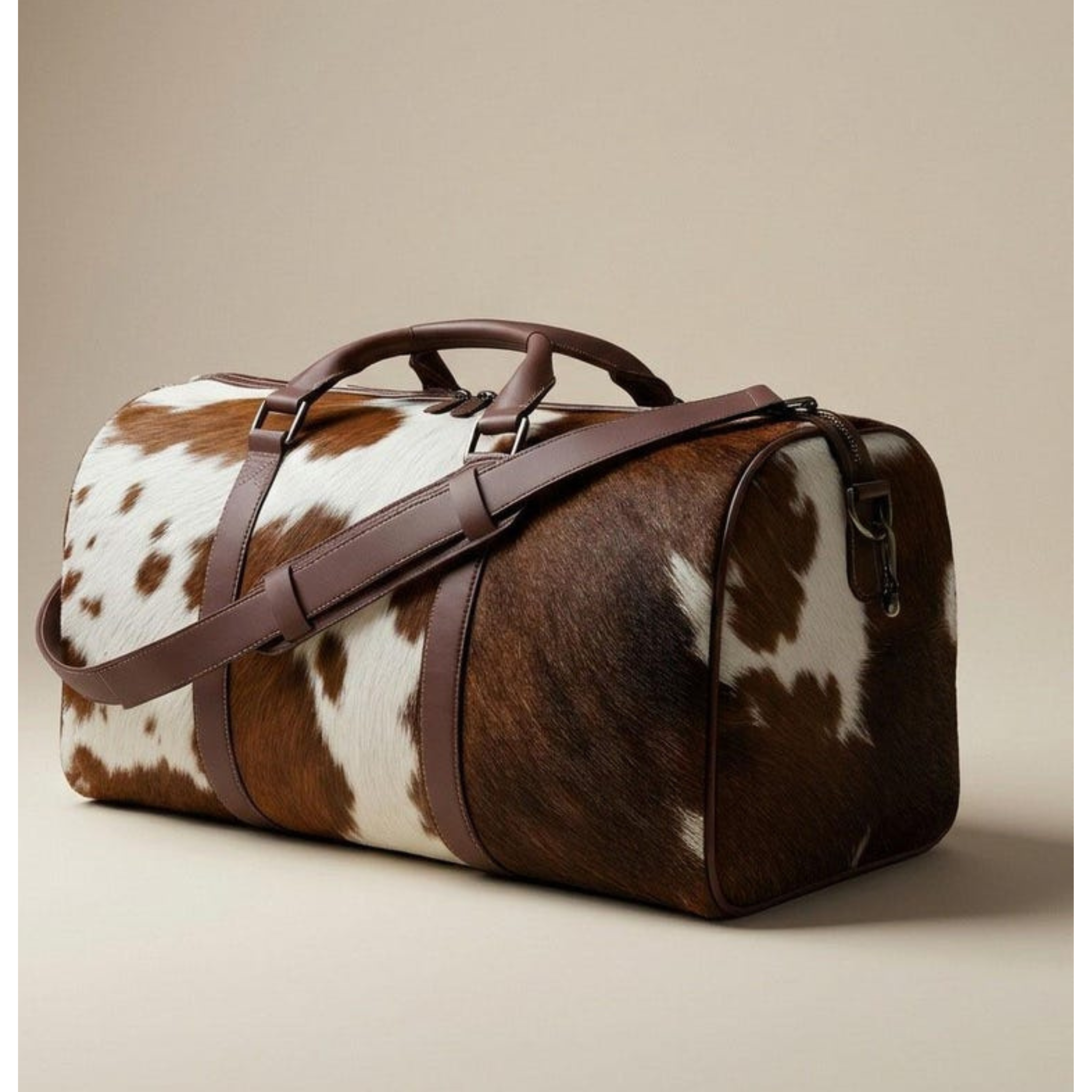 Luxury Hair-On Cowhide Leather Duffel Bag – Travel Weekender