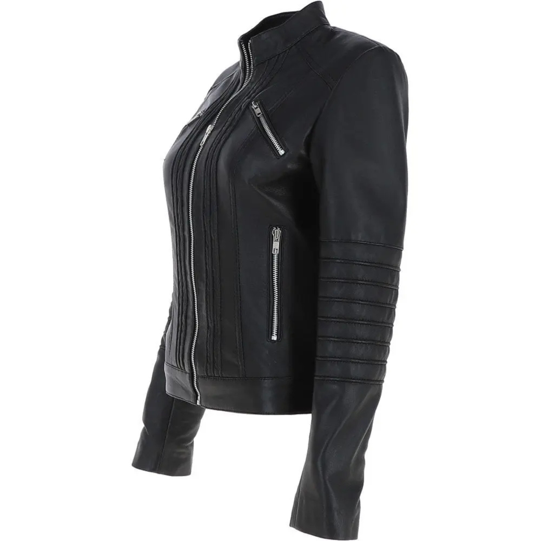 Black Leather Biker Jacket for Women - Motorcycle Style Outerwear-Classic Women's Black Biker Jacket - Genuine Leather Rider's Coat The Leather Syndicate