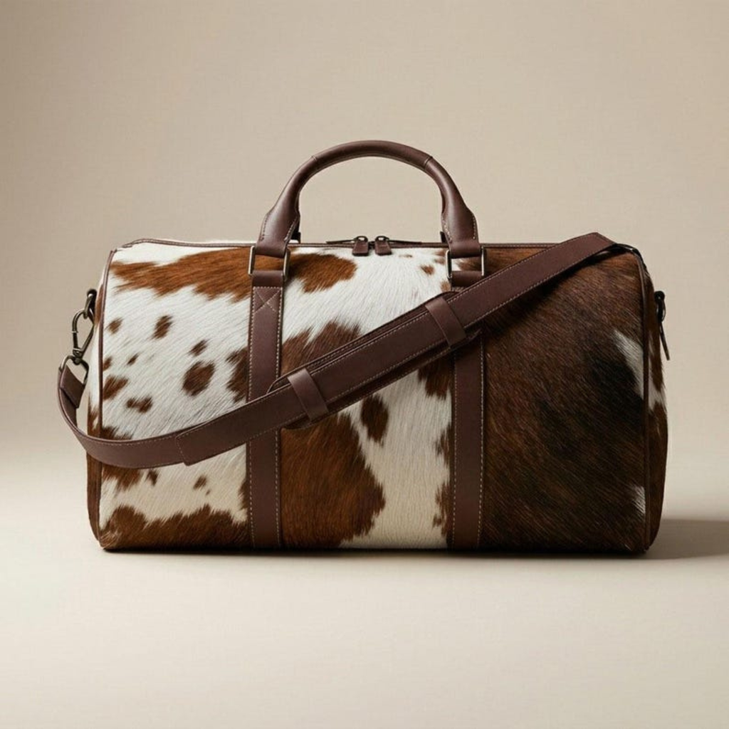 Luxury Hair-On Cowhide Leather Duffel Bag – Travel Weekender