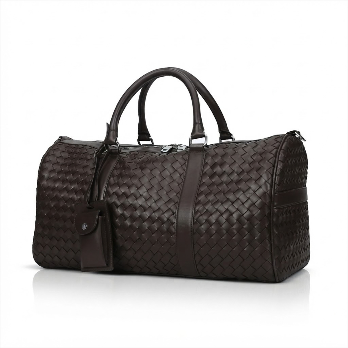 Men's & Women's  Dark Brown Cowhide Intrecciato Travel Duffle & Carry-On