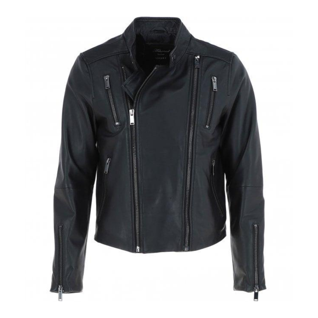 Ashwood Black Leather Side-Zip Biker Jacket – Premium Slim Fit Motorcycle Jacket for Men & Women The Leather Syndicate