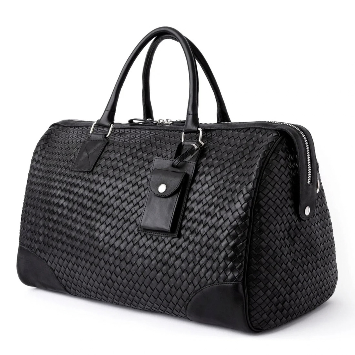Woven Leather Duffle 50L – Handwoven Full Grain Cowhide  Leather Weekender