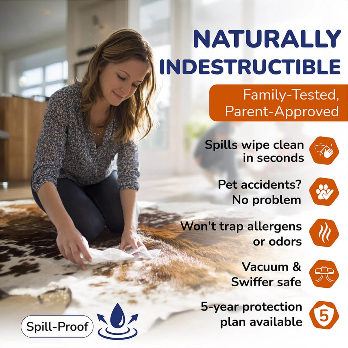 Brown and White Natural Cowhide Rug – Small to Extra Large