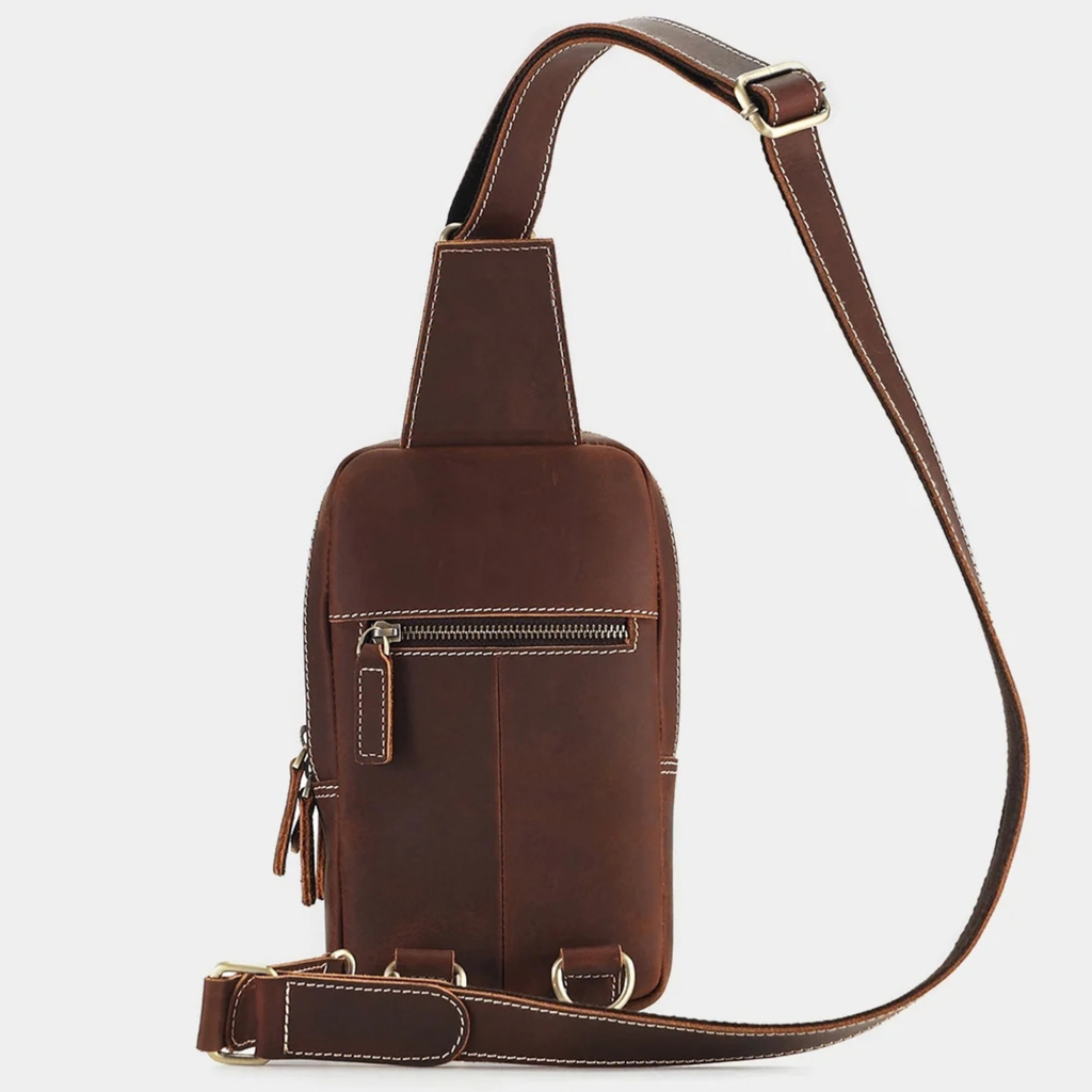 Premium Cowhide Leather Crossbody Sling Bag for Everyday Carry