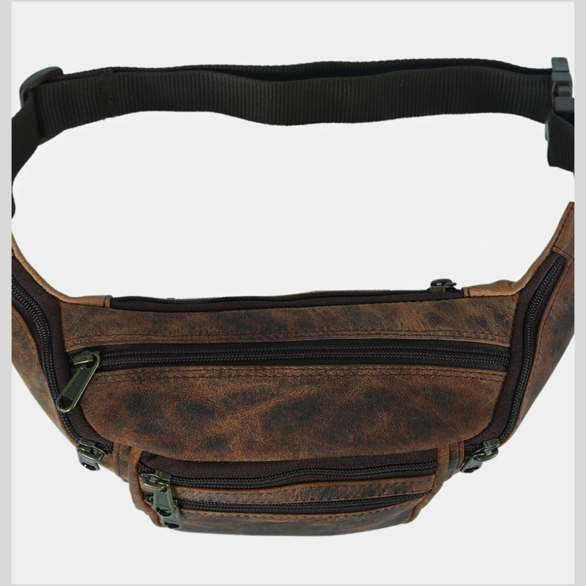 Genuine cowhide leather fanny pack – back view