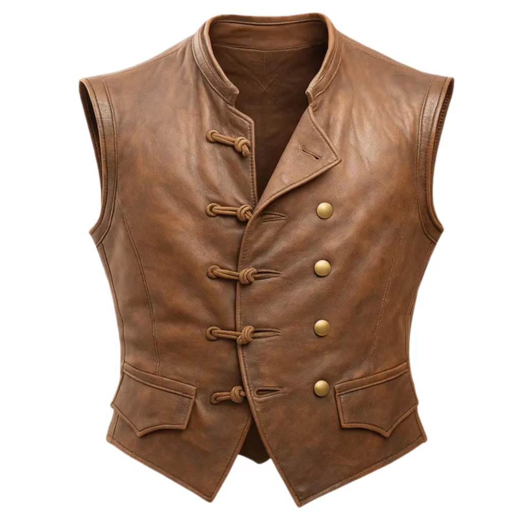 Steampunk Pirate Leather Vest – Captain Inspired Cosplay Waistcoat
