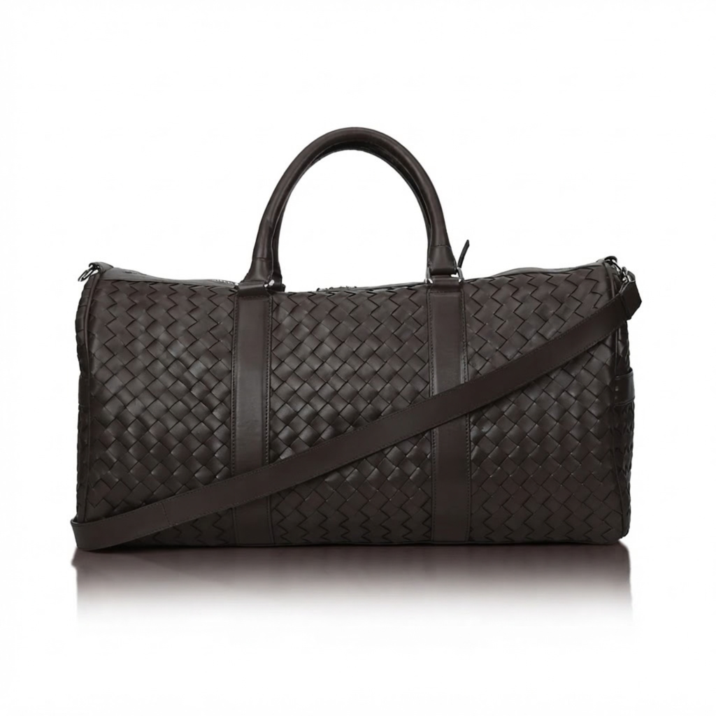 Men's & Women's  Dark Brown Cowhide Intrecciato Travel Duffle & Carry-On
