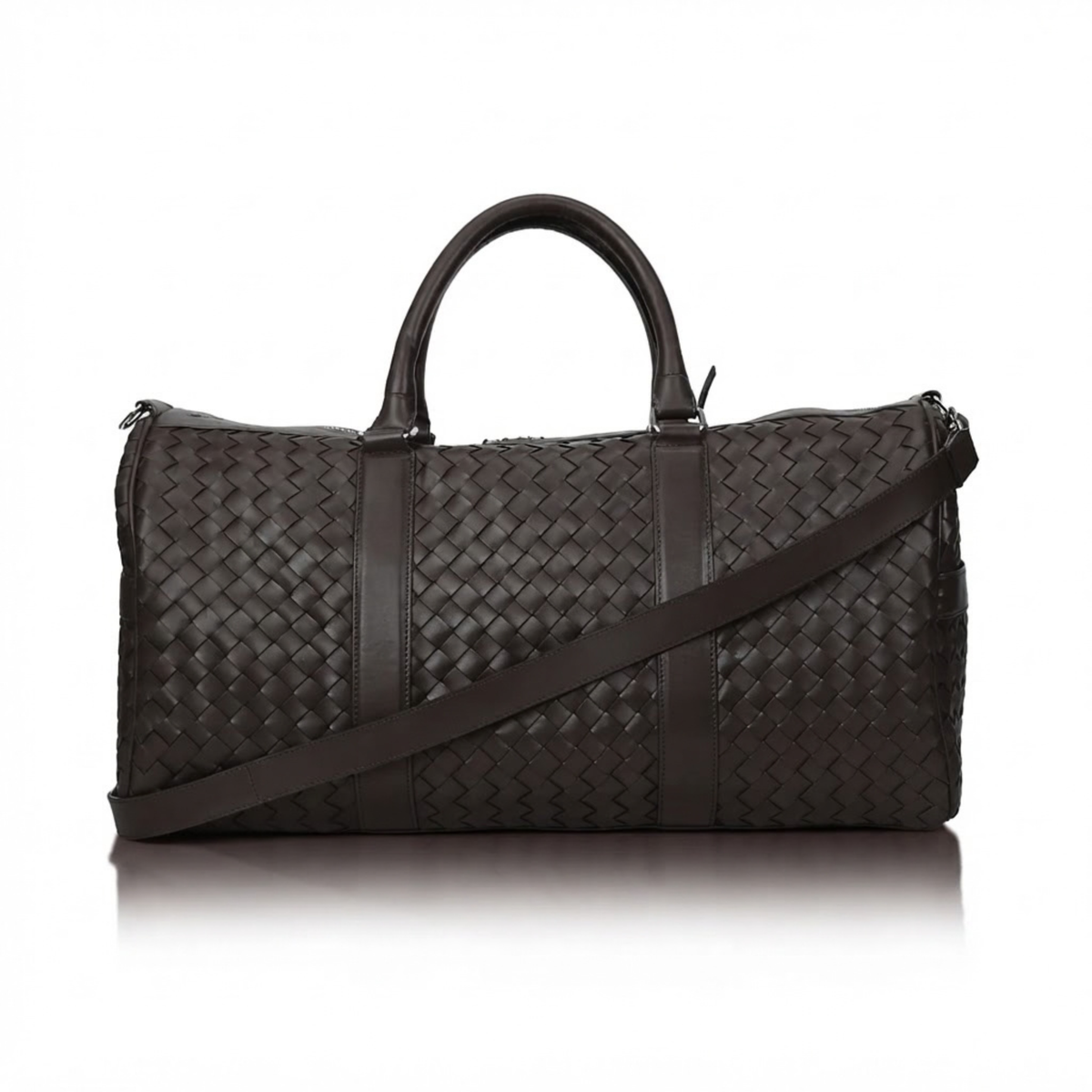 Men's & Women's  Dark Brown Cowhide Intrecciato Travel Duffle & Carry-On