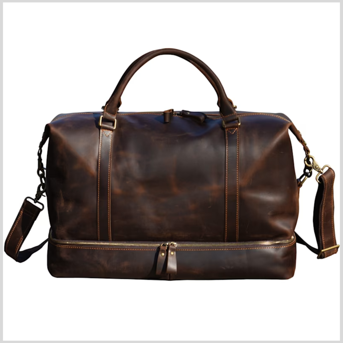 Executive Cowhide Leather Weekender – 58L Suit Travel Duffle