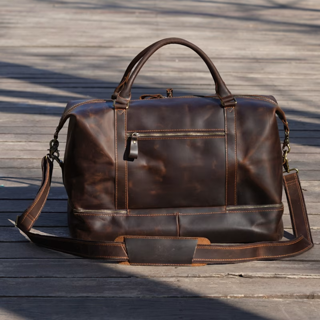 Executive Cowhide Leather Weekender – 58L Suit Travel Duffle