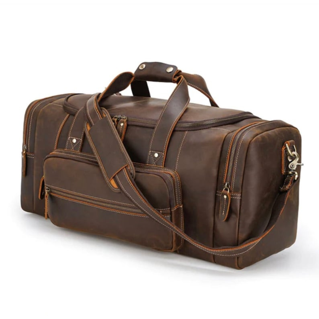 20 Inch Vintage Brown Leather Weekender Bag | Full Grain Cowhide