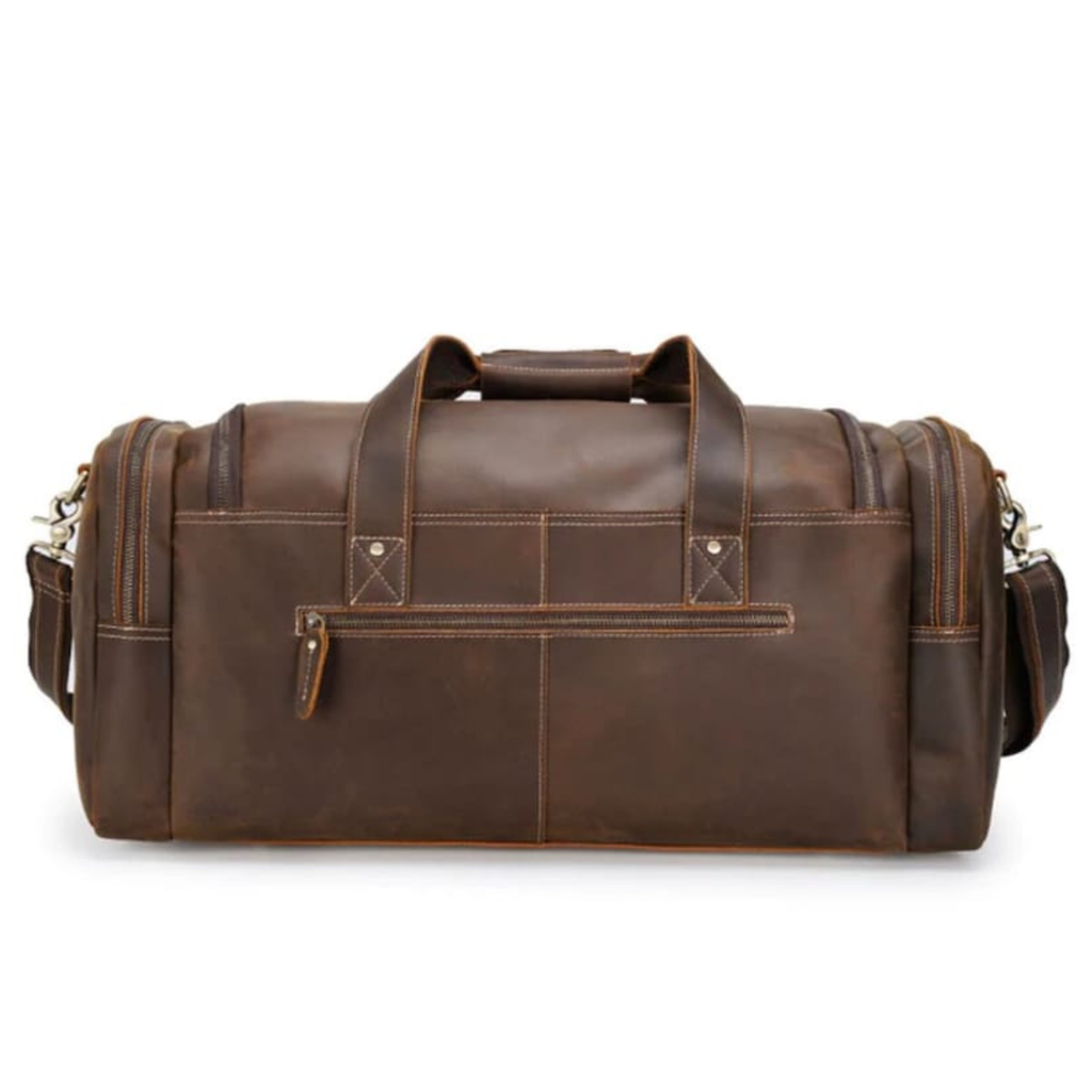 22 Inch Vintage Brown Leather Carry-On Duffel Bag