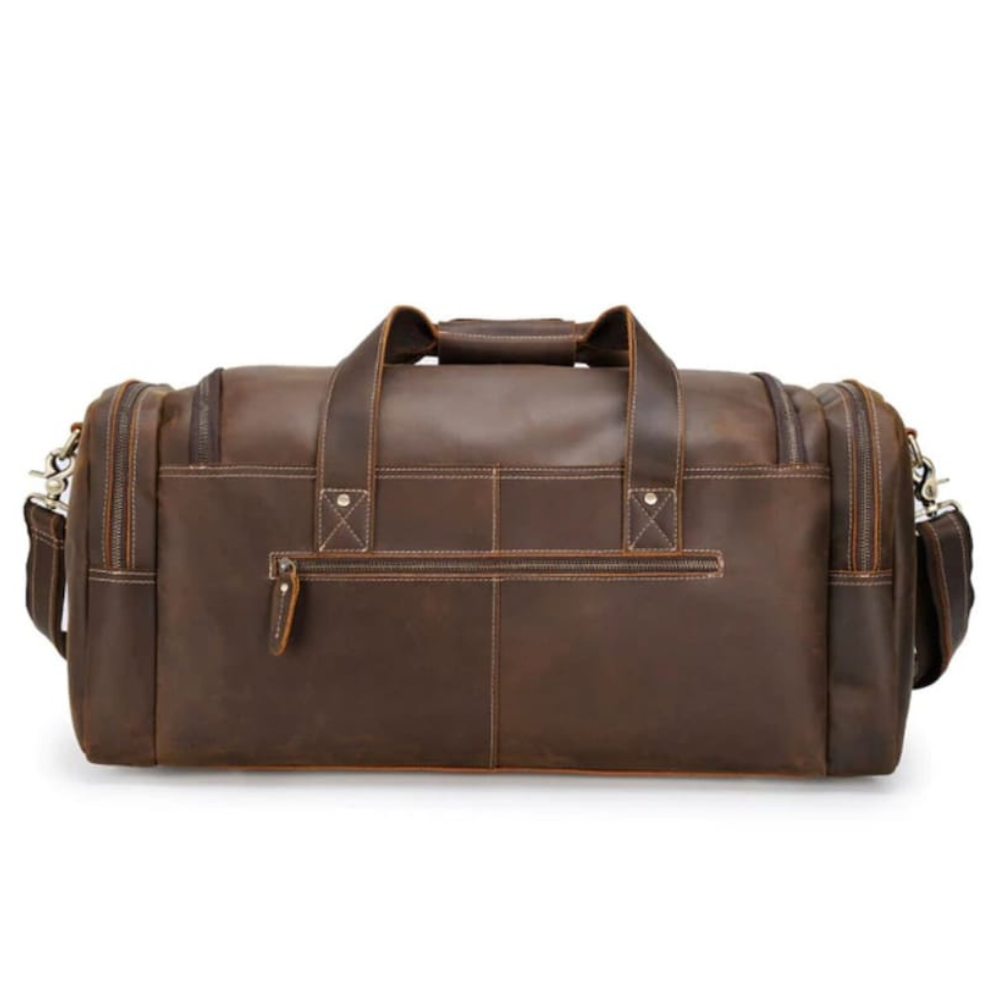 22 Inch Vintage Brown Leather Carry-On Duffel Bag