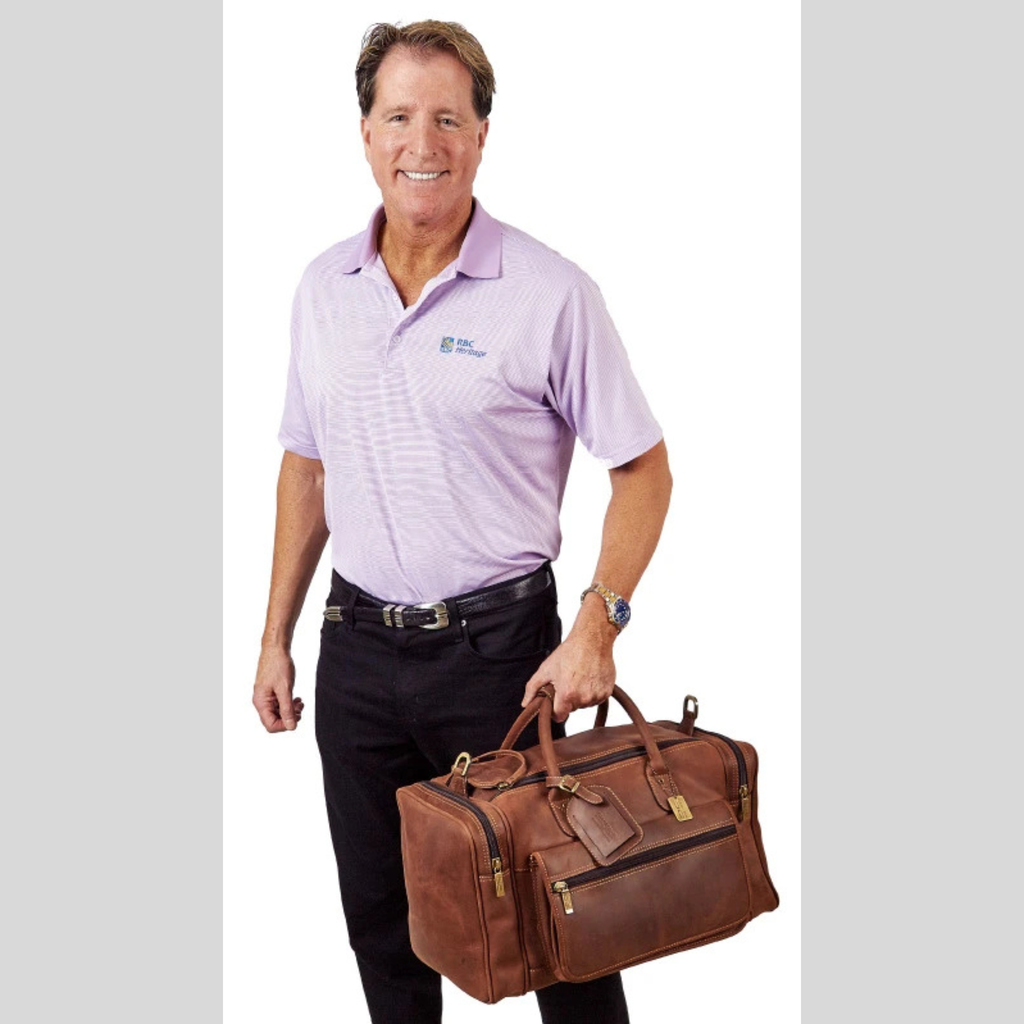 Rustic Cowhide Leather Travel Duffle Bag – Carry-On Valise