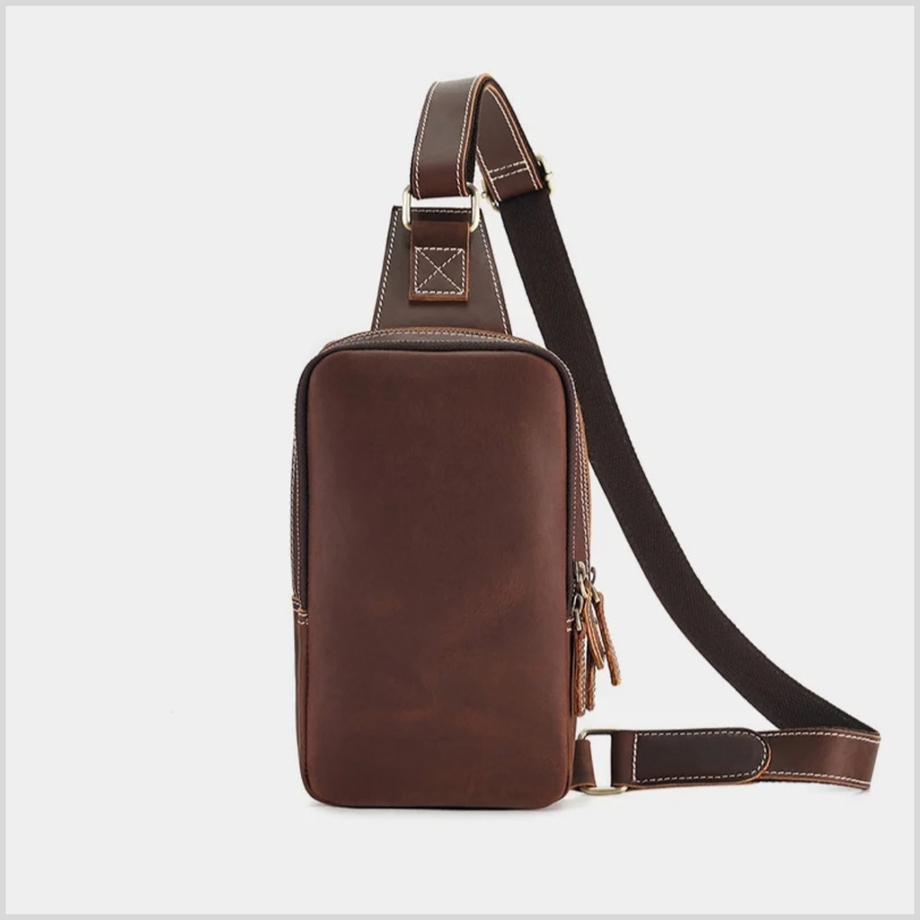 Premium Cowhide Leather Crossbody Sling Bag for Everyday Carry
