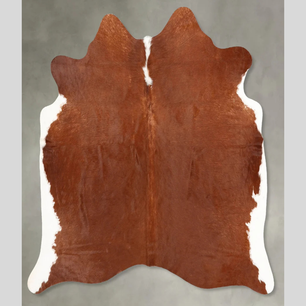 Brown and White Natural Cowhide Rug – Small to Extra Large