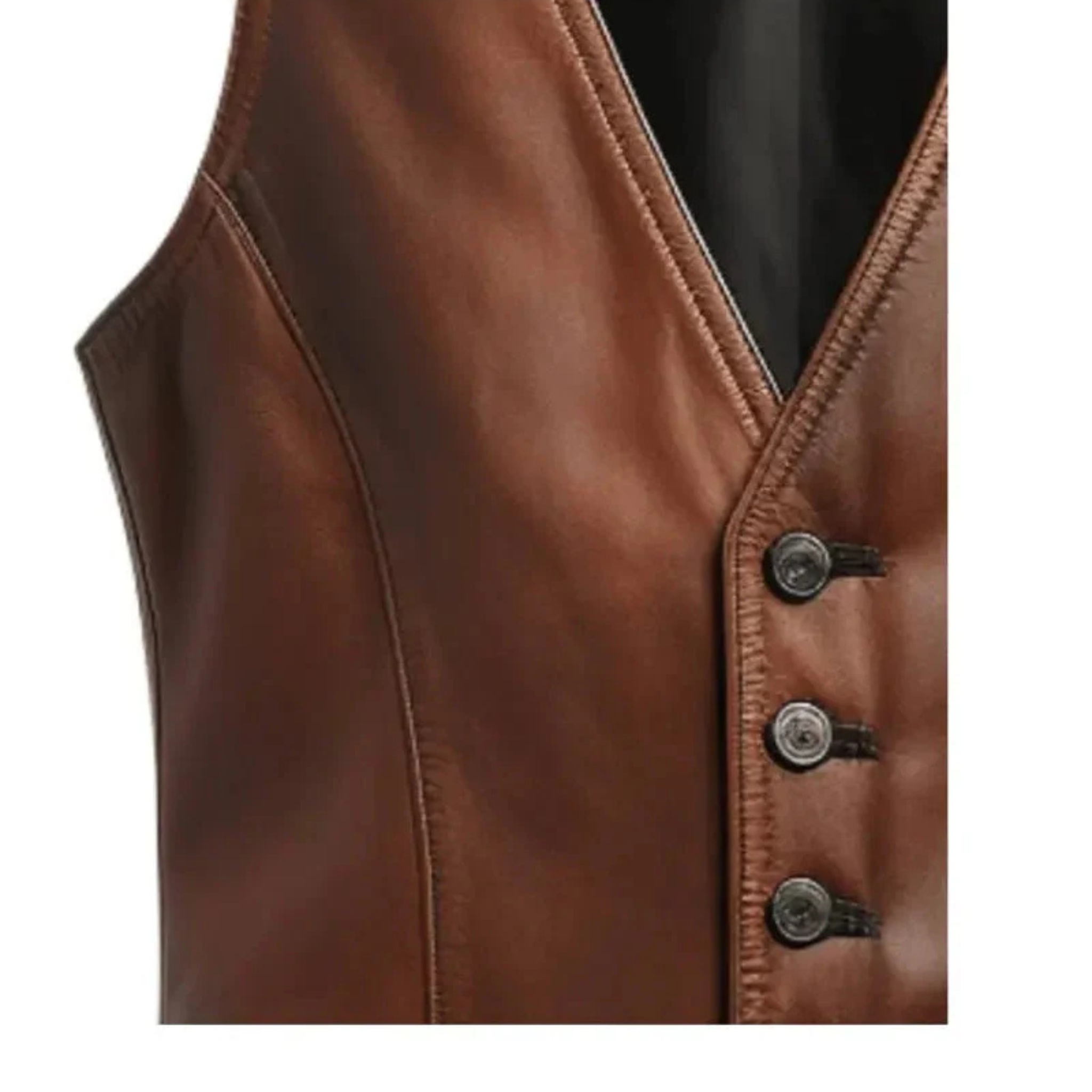 Vintage Men's Brown Leather Vest - Classic Biker & Retro Style The Leather Syndicate