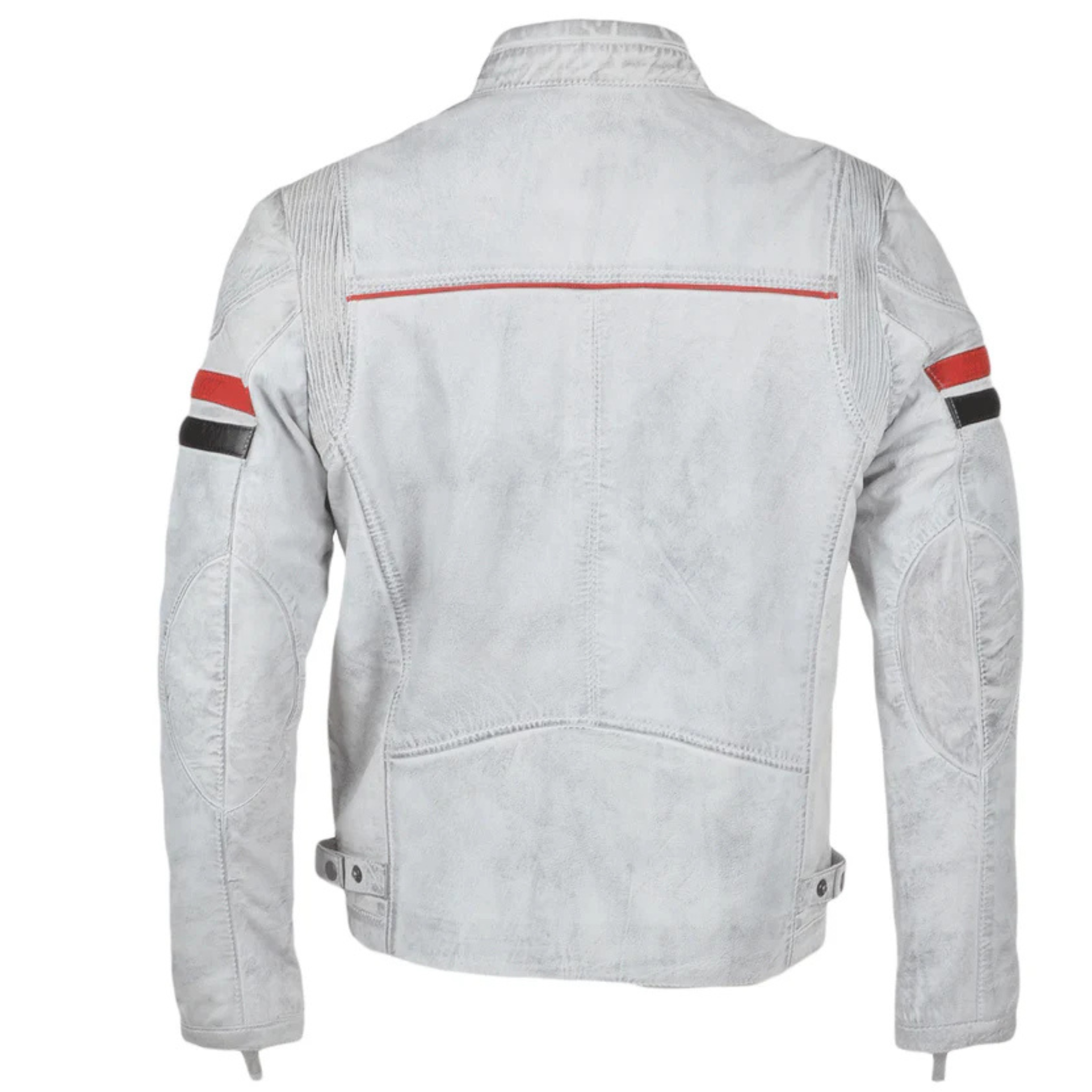 White Leather Biker Jacket for Men - Men's White Biker Jacket in Genuine Leather - Stylish and Edgy The Leather Syndicate