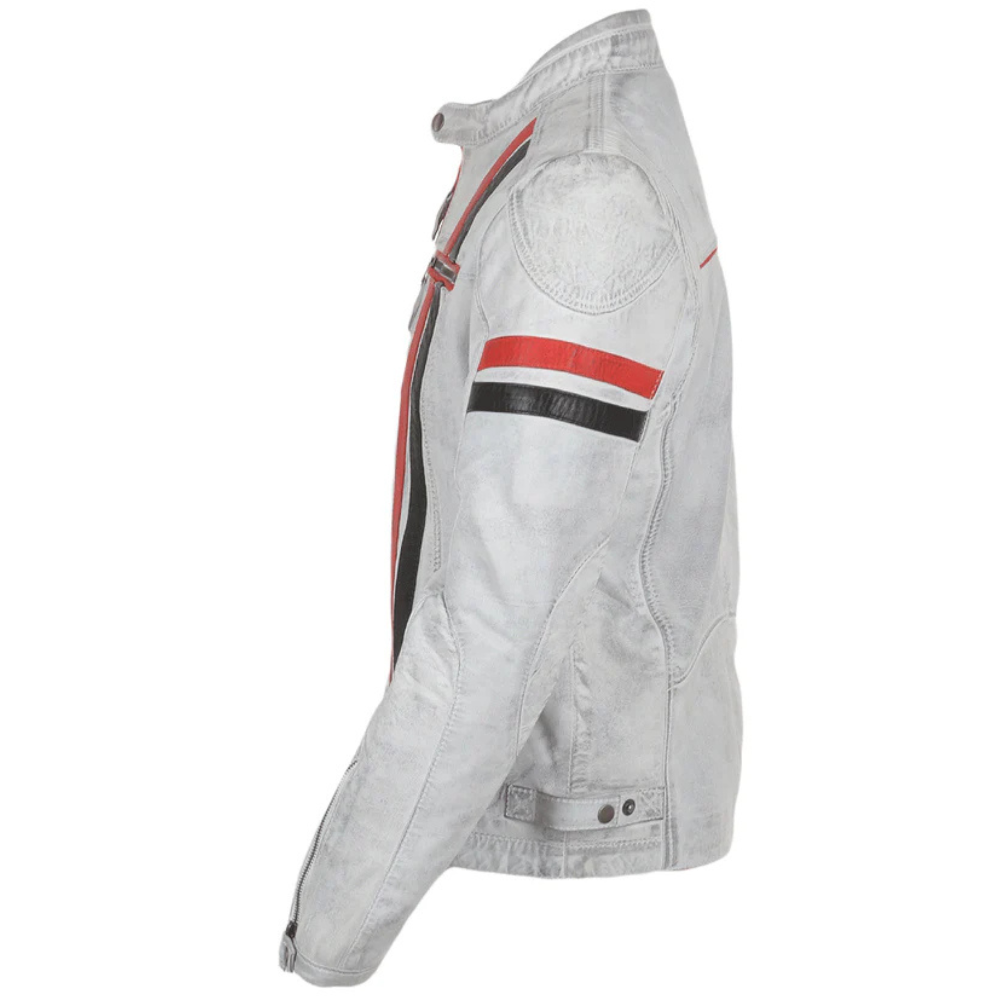 White Leather Biker Jacket for Men - Men's White Biker Jacket in Genuine Leather - Stylish and Edgy The Leather Syndicate