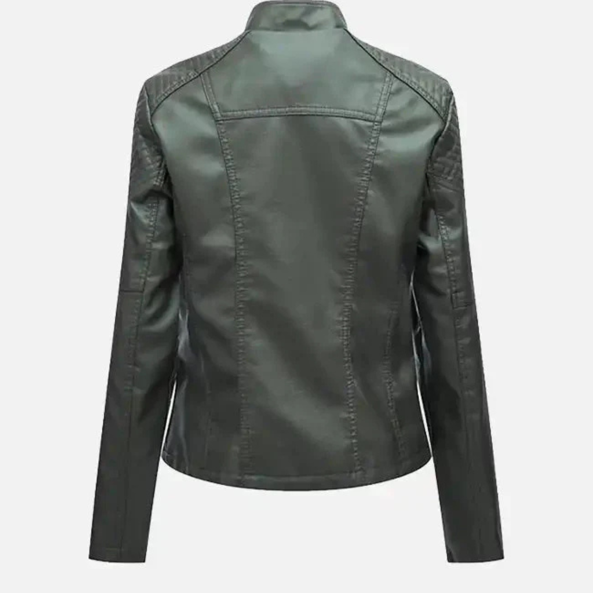 Women's Army Green Leather Moto Jacket The Leather Syndicate