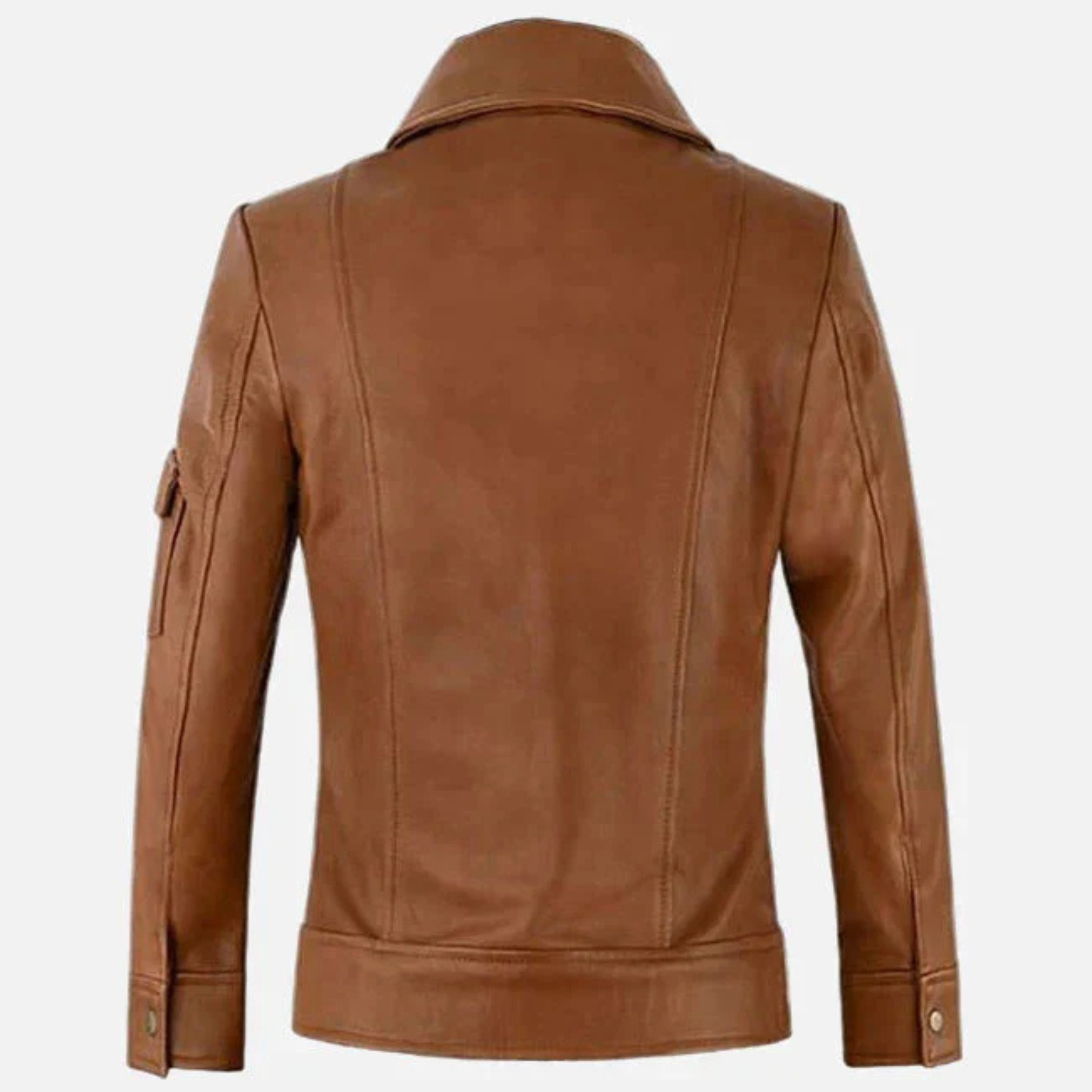 Women's Tan Leather Trucker Jacket The Leather Syndicate