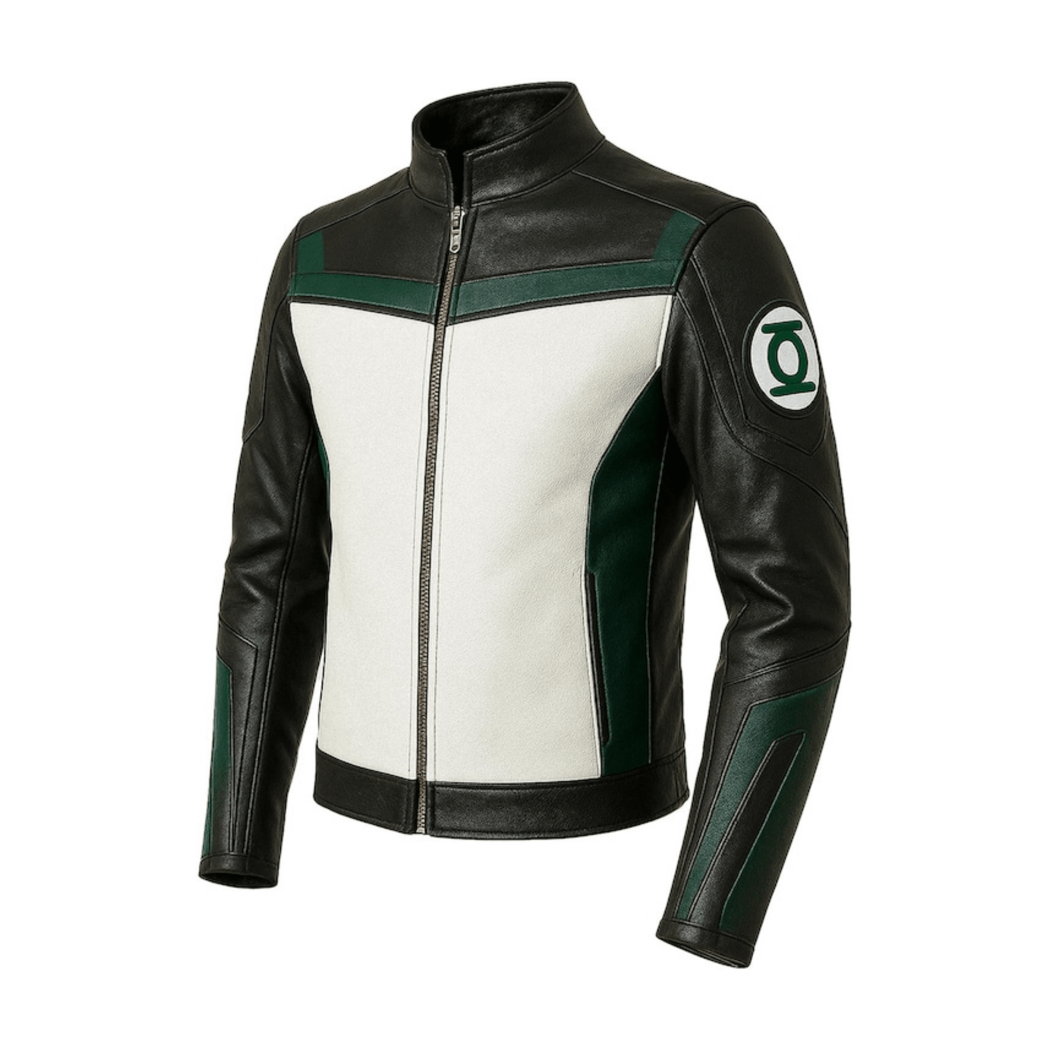 Green Lantern Guy Gardner biker leather jacket men side view biker style