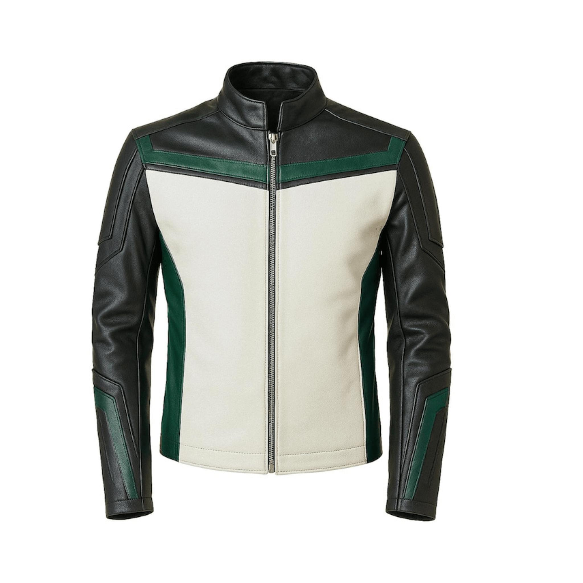 Green Lantern Guy Gardner biker leather jacket men front view real leather