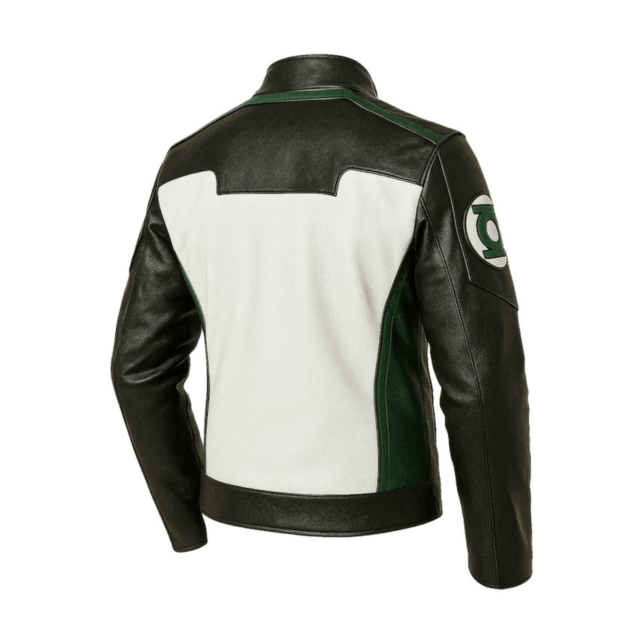 Green Lantern Guy Gardner biker leather jacket men back view superhero design