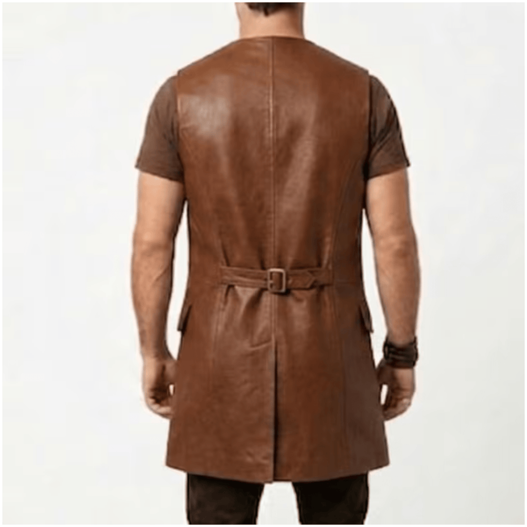 Captain Jack Sparrow Inspired Brown Leather Pirate Vest – Cosplay Waistcoat - The Leather Syndicate