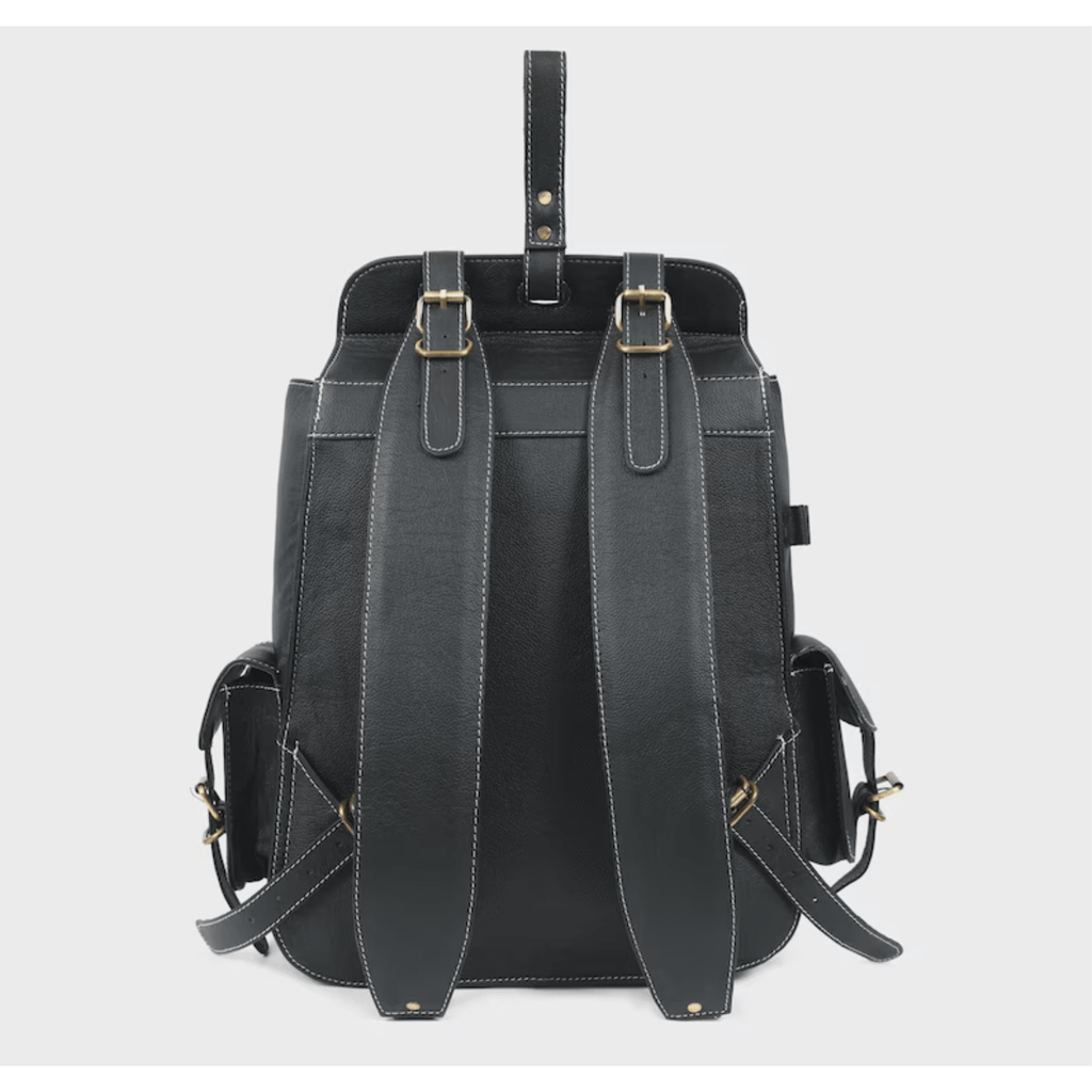 Full Grain Cowskin Leather Backpack back view