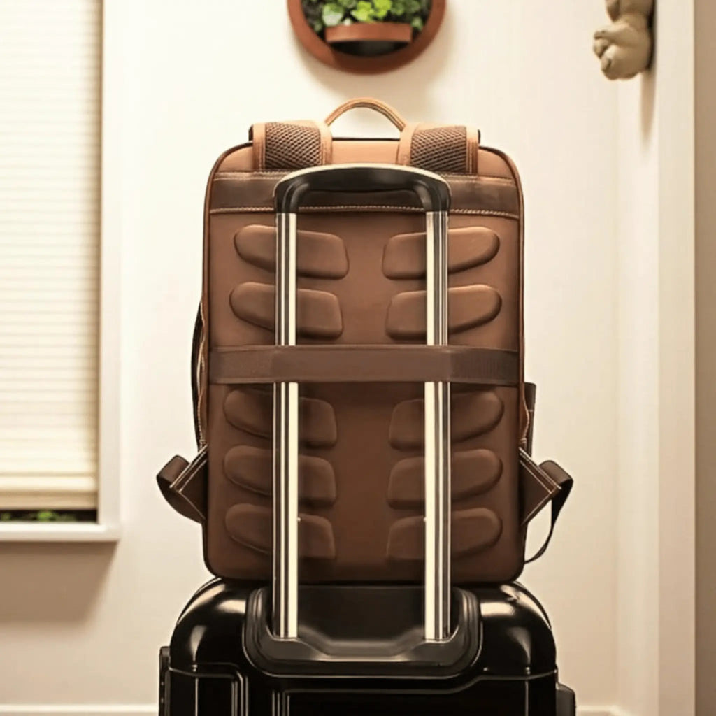 Handmade Genuine Leather Backpack  back view