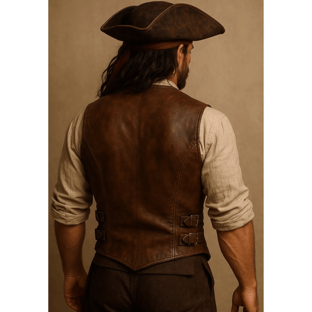 Handmade Leather Buckle Vest for Men – Pirate & Steampunk Style - The Leather Syndicate