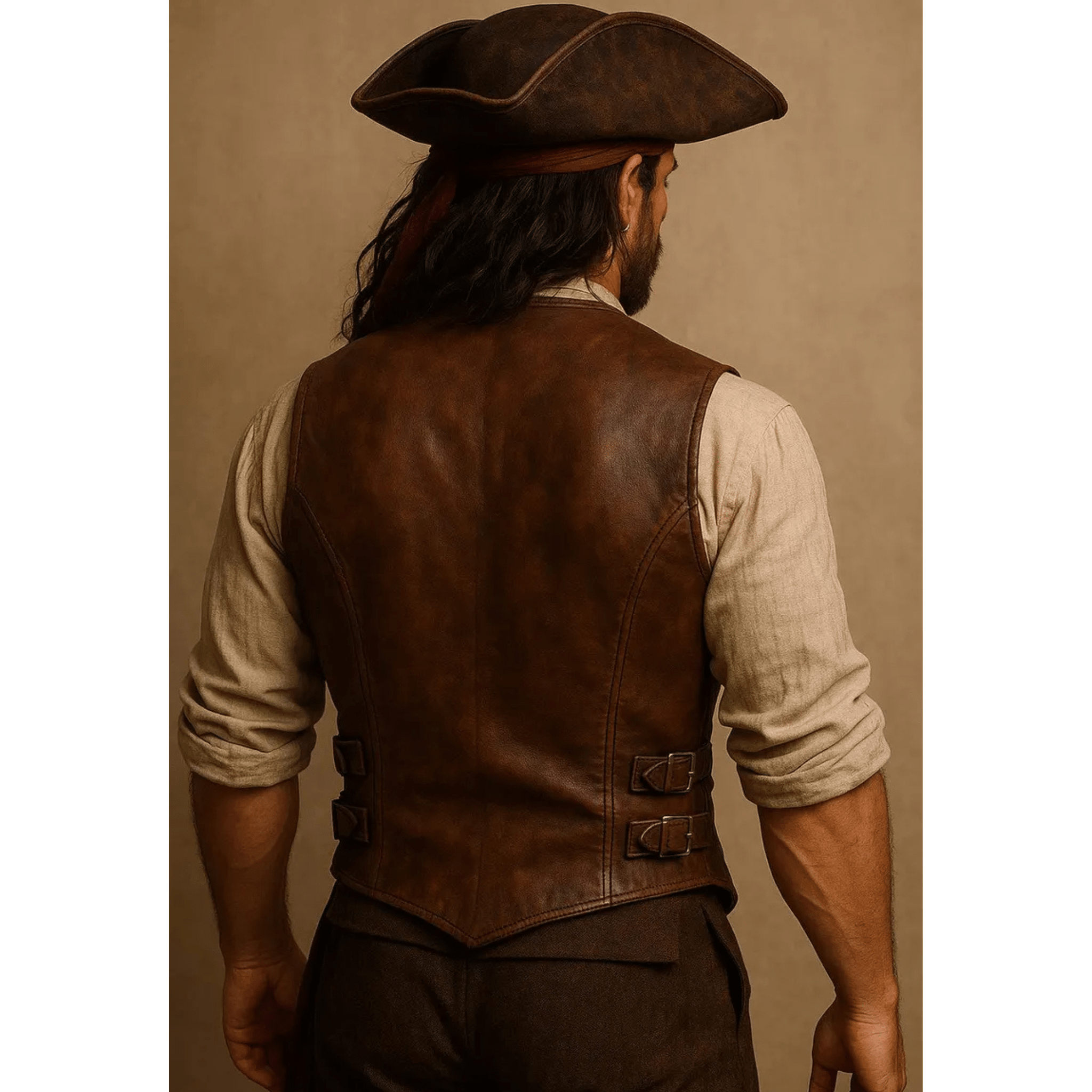 Handmade Leather Buckle Vest for Men – Pirate & Steampunk Style - The Leather Syndicate