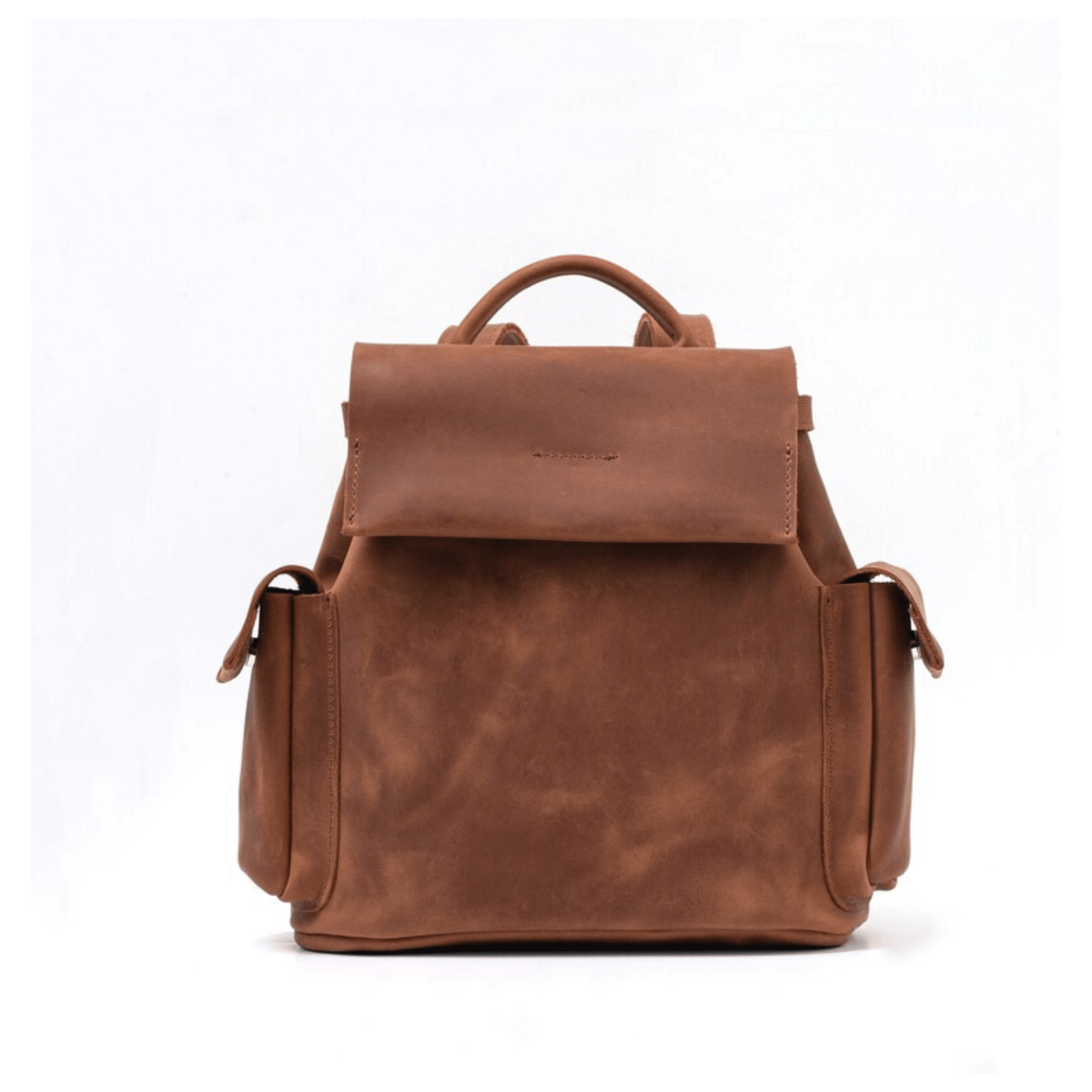 Handmade Top Grain Sheepskin Leather Backpack front view