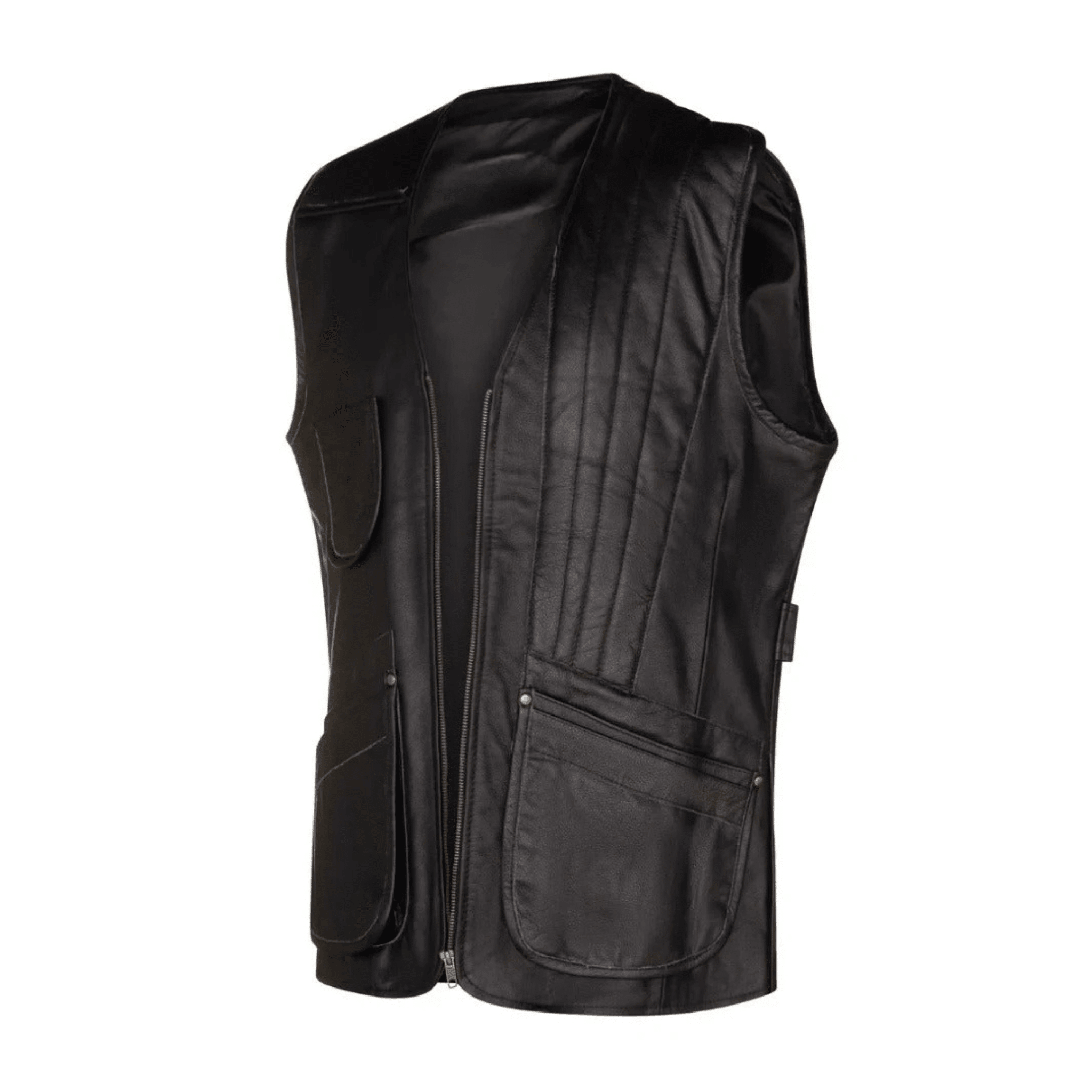 Men’s Black Quilted Leather Vest – Biker Style | Genuine Leather - The Leather Syndicate
