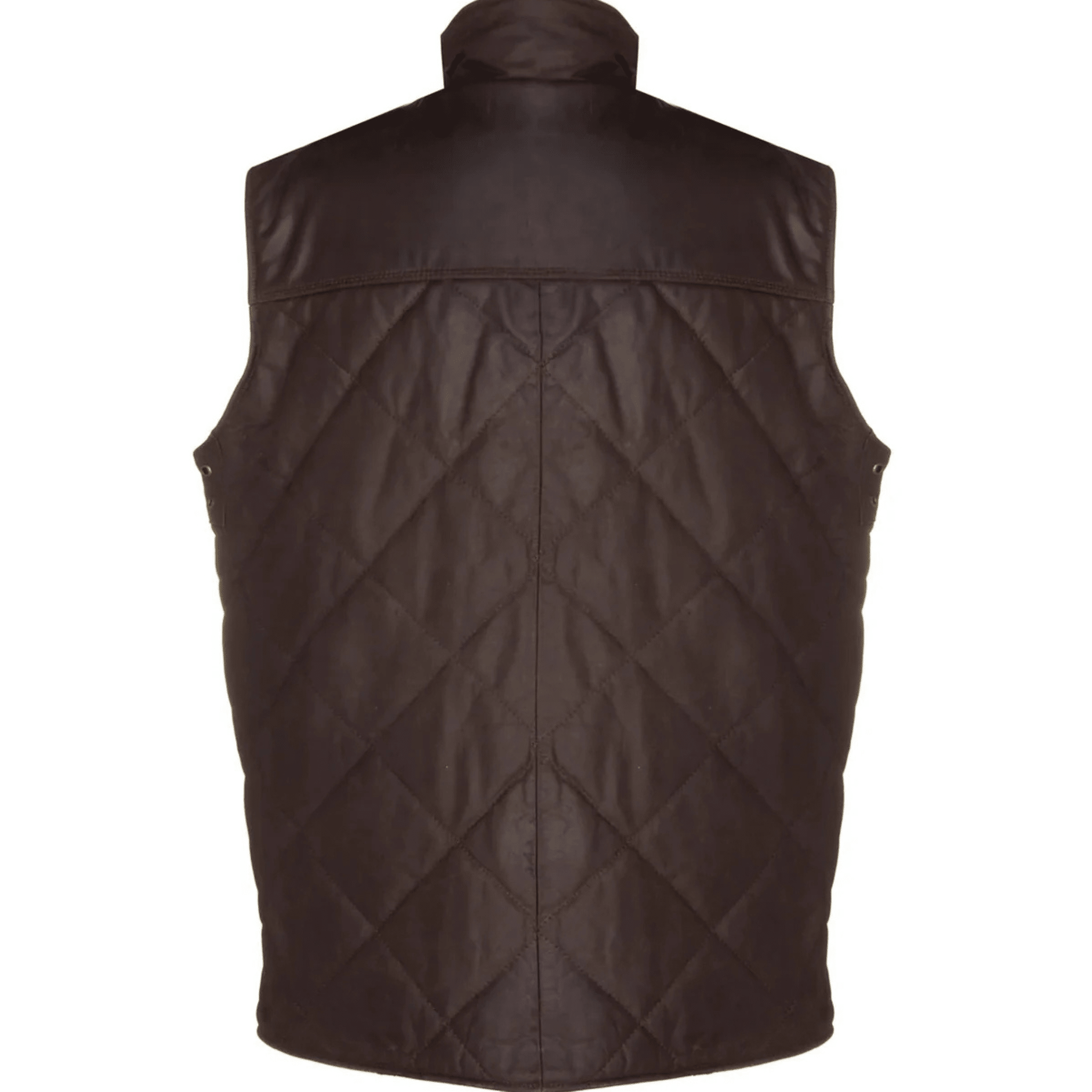 Men’s Quilted Brown Leather Vest – Genuine Sheepskin - The Leather Syndicate