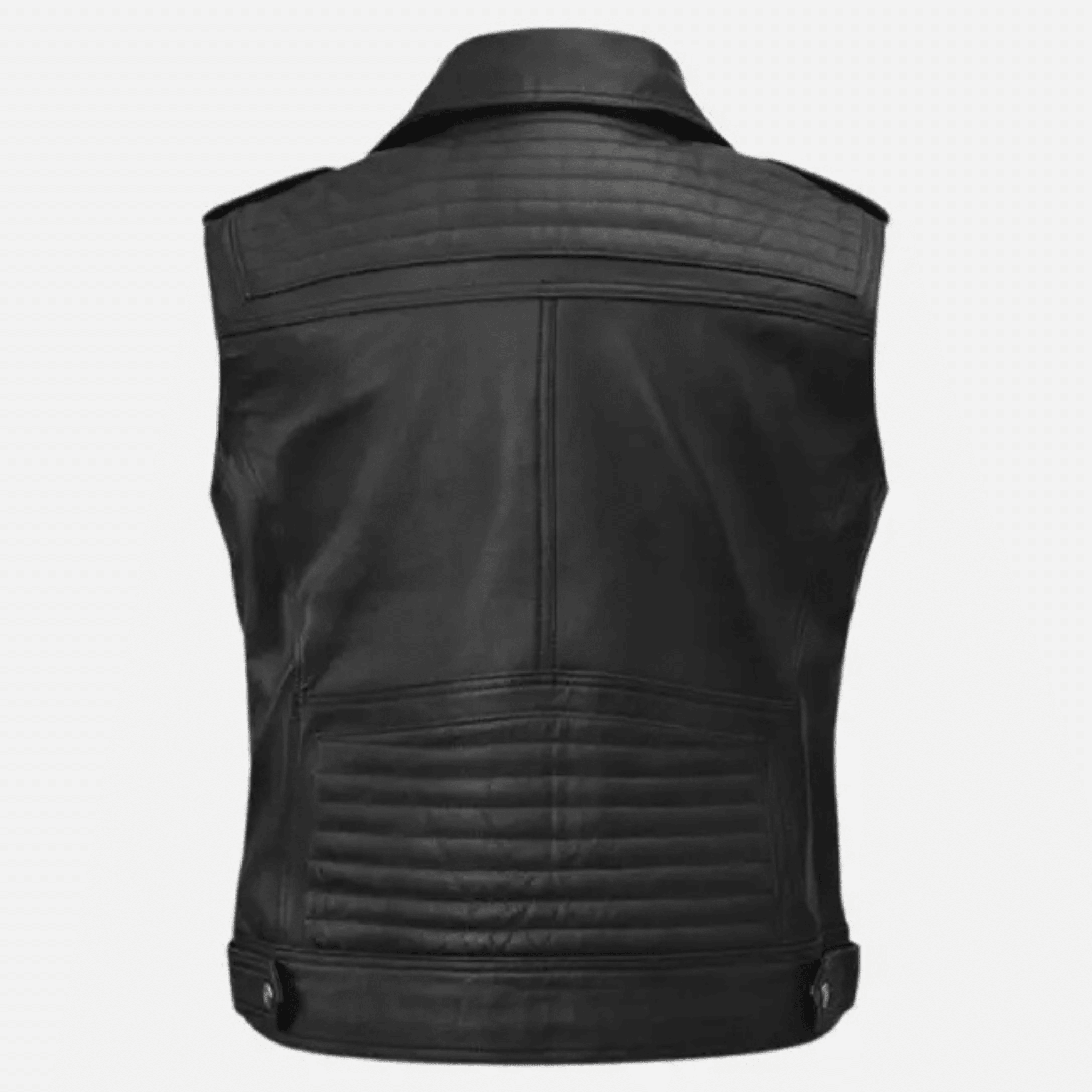 Mens Road Sovereign Black Leather Vest – Slim Fit - The Leather Syndicate