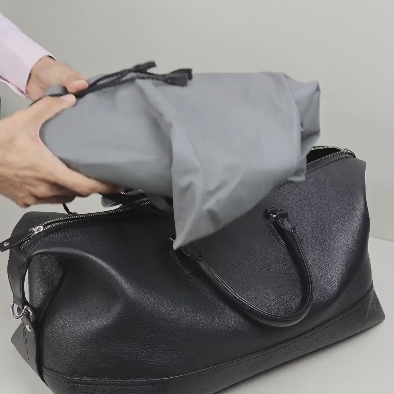 Travel Leather Duffle Bag for Men – Handmade Full Grain Weekend Bag