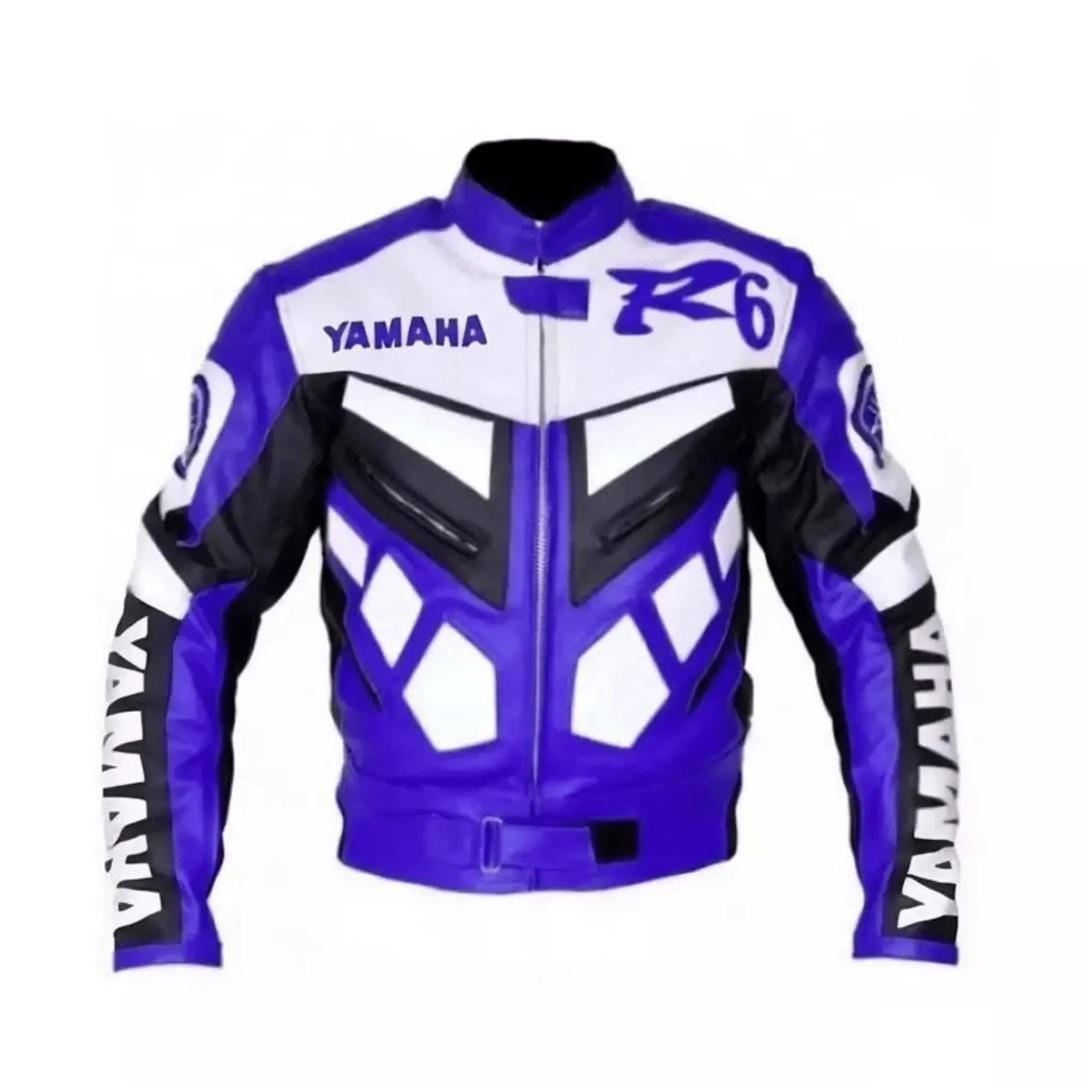 R6 Inspired Motorcycle Leather Racing Jacket for Men front view
