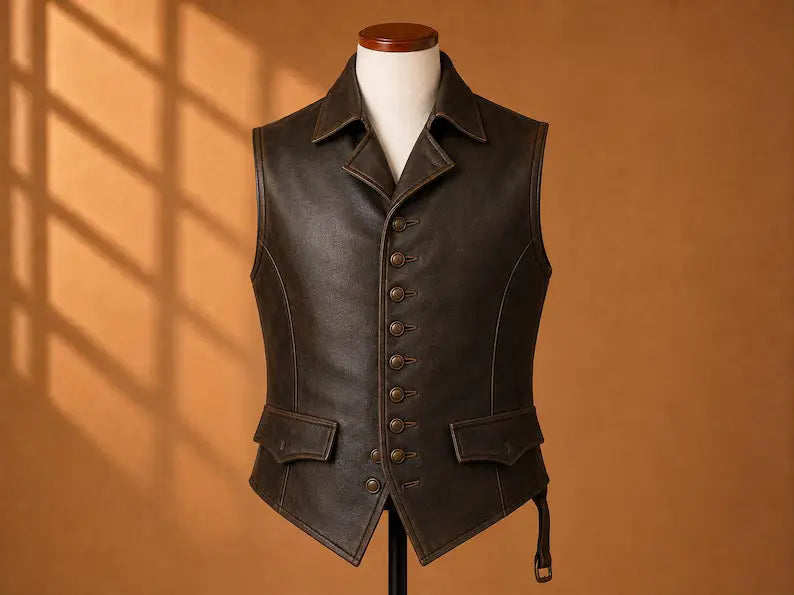 Captain Jack Sparrow Pirate Leather Vest – Mens The Leather Syndicate